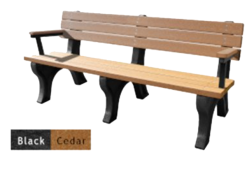 HKDP7713 - 6' Poly Dogi Bench w/ Back & Arms